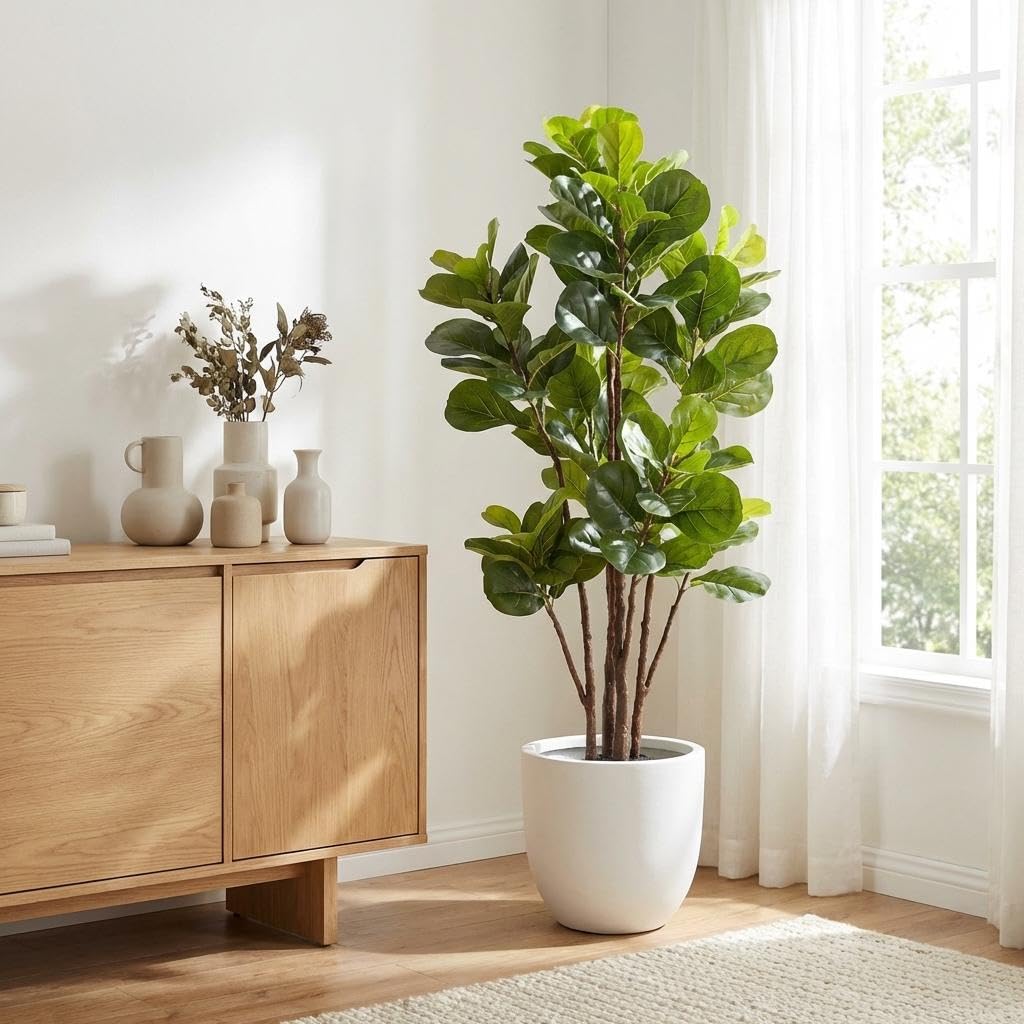 Ficus Lyrata Tree - Pohon Fiddle Leaf Fig Buatan, Tanaman