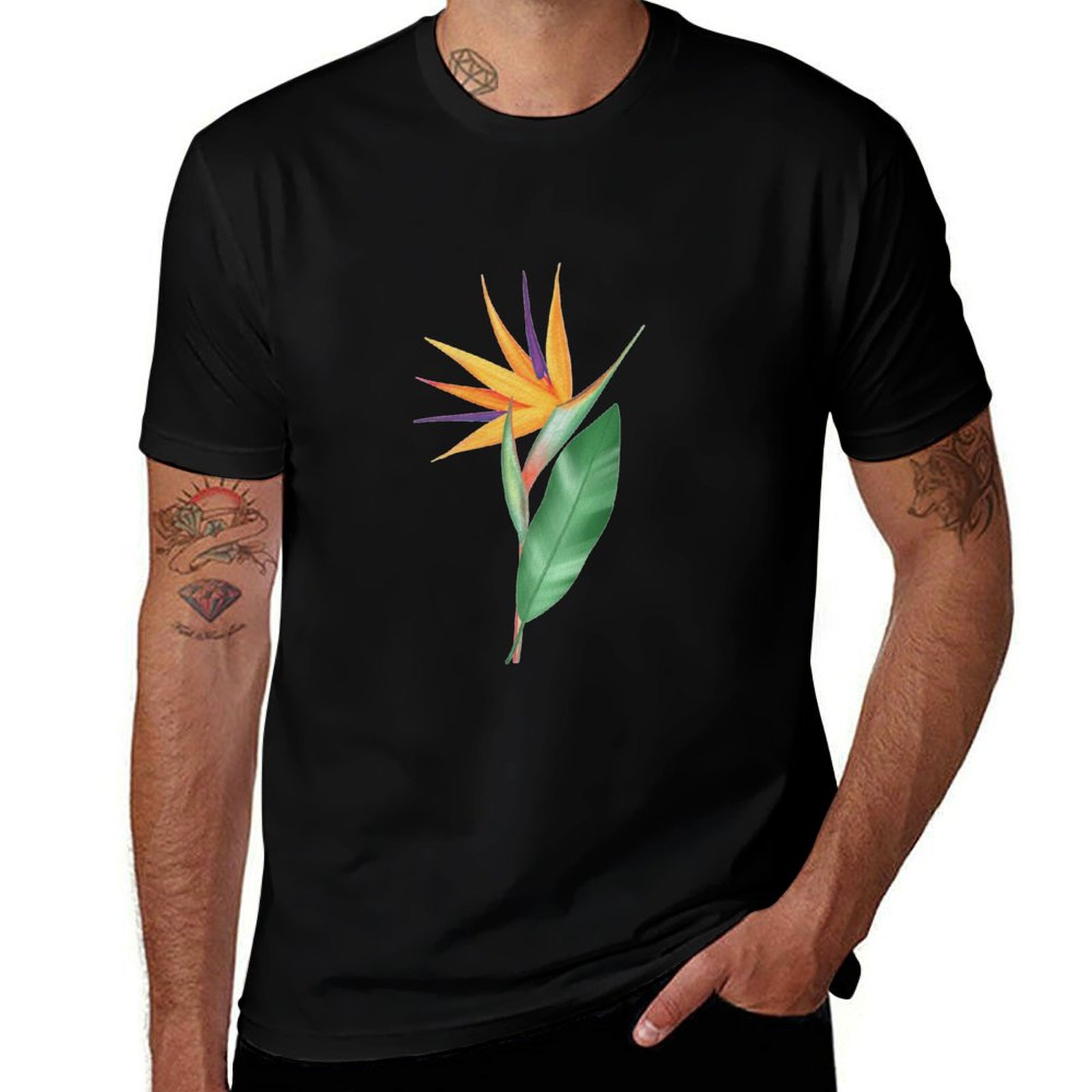 Kaos Watercolor Bird of Paradi - Bird Paradise Strelitzia ulasan dan harga