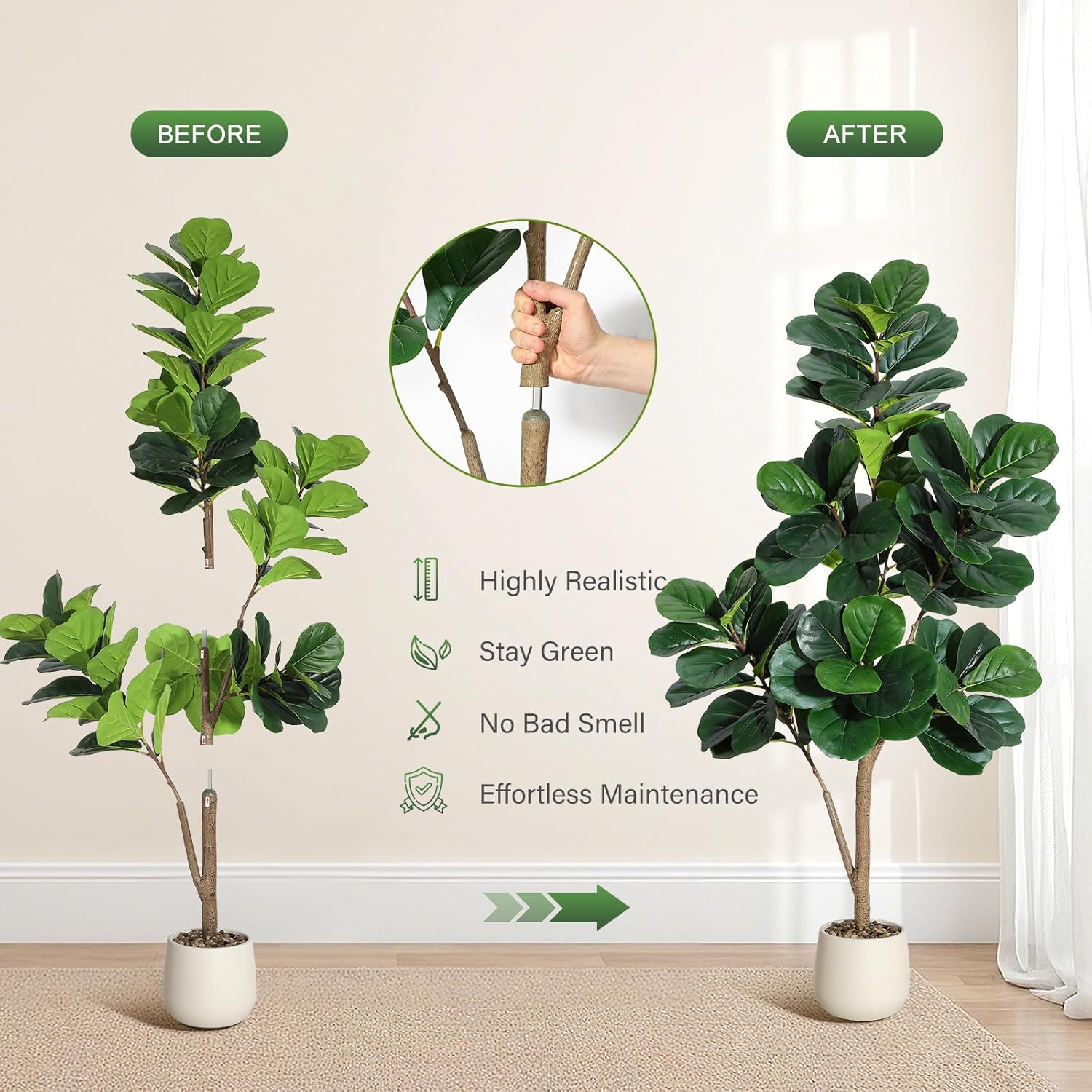 Pohon Ficus Lyrata Buatan Real - Ficus Lyrata Tree ulasan dan harga
