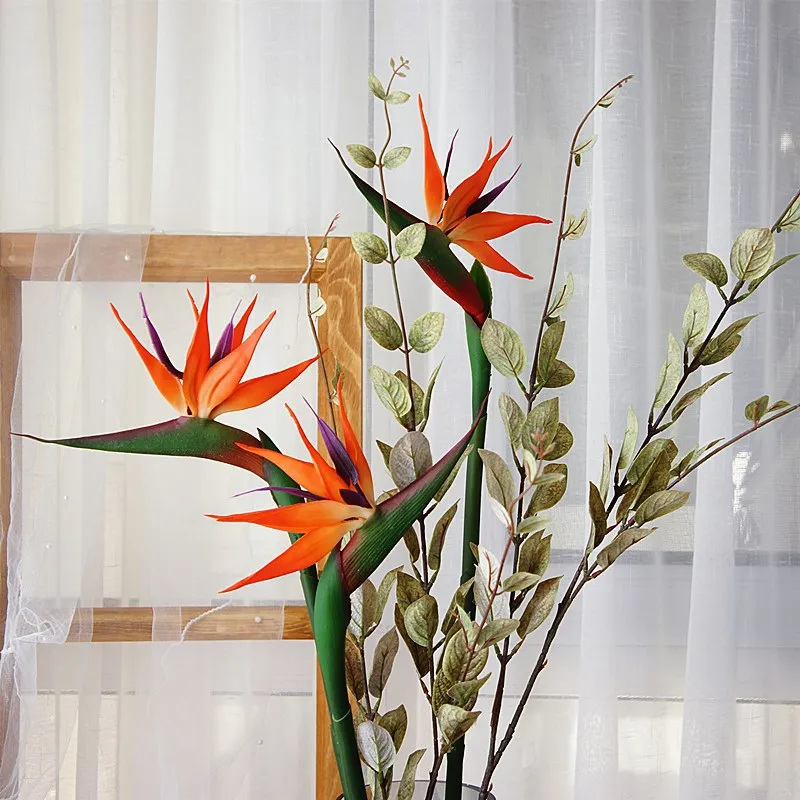Bunga Sentuhan Asli Buatan 80C - Bird Paradise Strelitzia ulasan dan harga