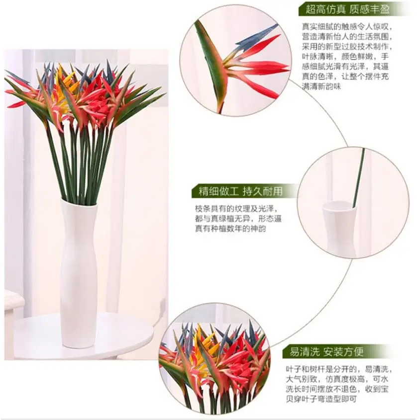 8PCS bunga buatan Strelitia ba - Bird Paradise Strelitzia ulasan dan harga